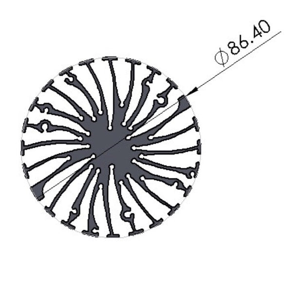 Diameter 3.40" (86.40mm) Black Anodized