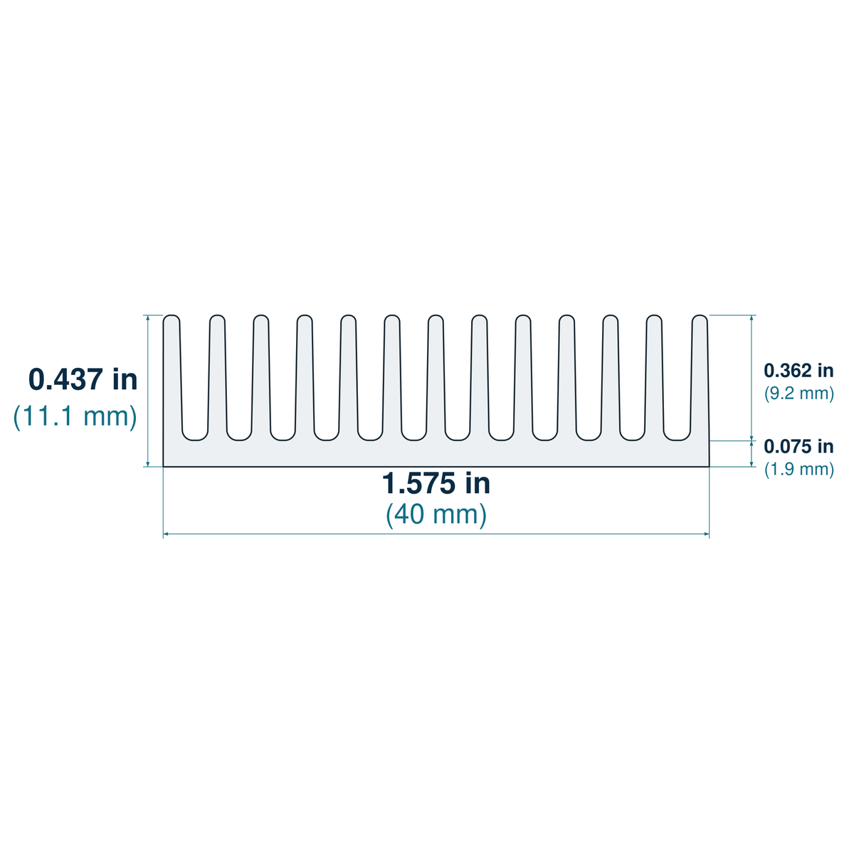 1.575'' (40mm) Wide Heatsink (840AS) – HEATSINKONLINE