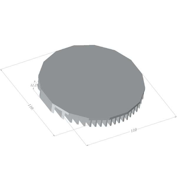Diameter 4.33'' (110mm) H:0.49'' (12.5mm)