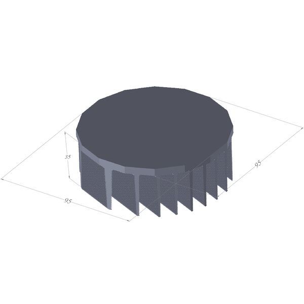 Diameter 3.74'' (95mm) H:1.38'' (35mm)