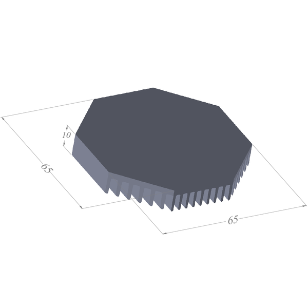 Diameter 2.56'' (65mm) H:0.39'' (10mm)