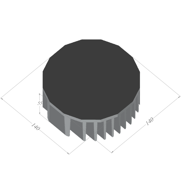 Diameter 5.51'' (140mm) H:2.17'' (55mm)