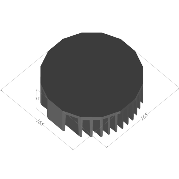 Diameter 6.5'' (165mm) H:2.17'' (55mm)