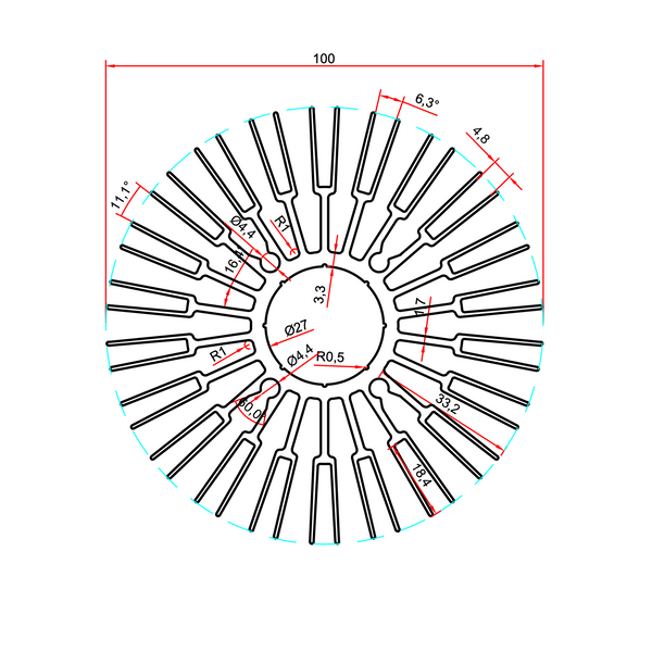 Diameter 3.94" (100mm)