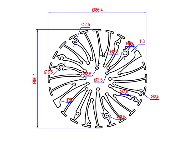 Diameter 3.40" (86.40mm)
