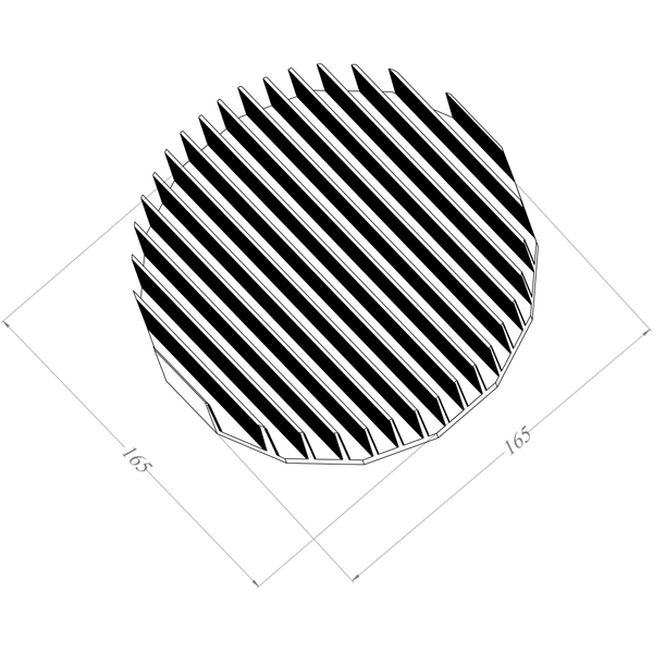 Diameter 6.5'' (165mm) H:1.38'' (35mm)
