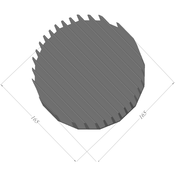 Diameter 6.5'' (165mm) H:2.17'' (55mm)