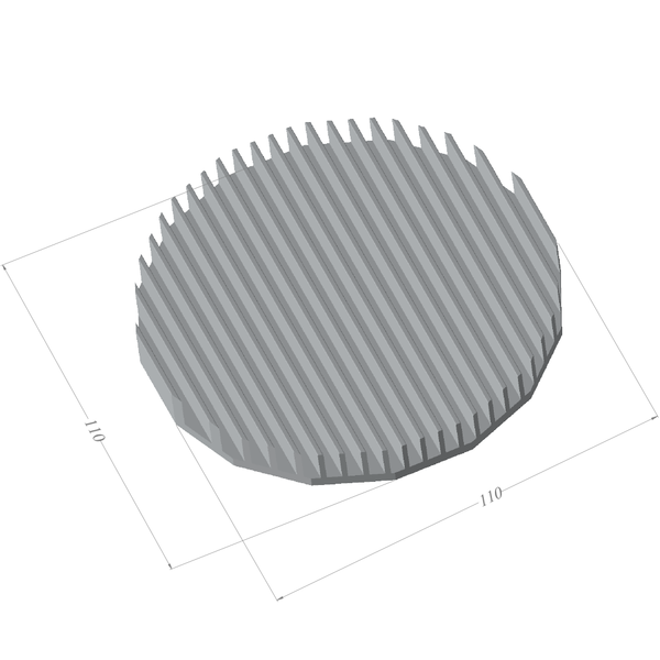 Diameter 4.33'' (110mm) H:0.49'' (12.5mm)