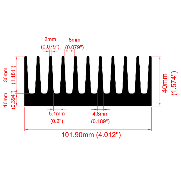 4.012'' (101.9mm) Wide Heatsink (751AS)