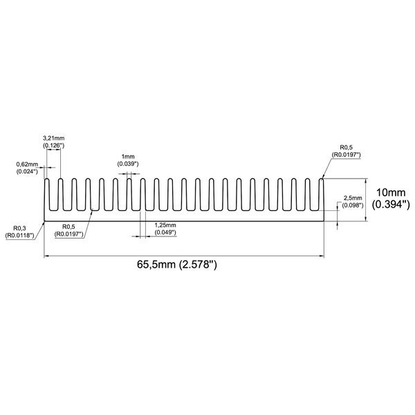 2.579'' (65.5mm) Wide Heatsink (866AS)