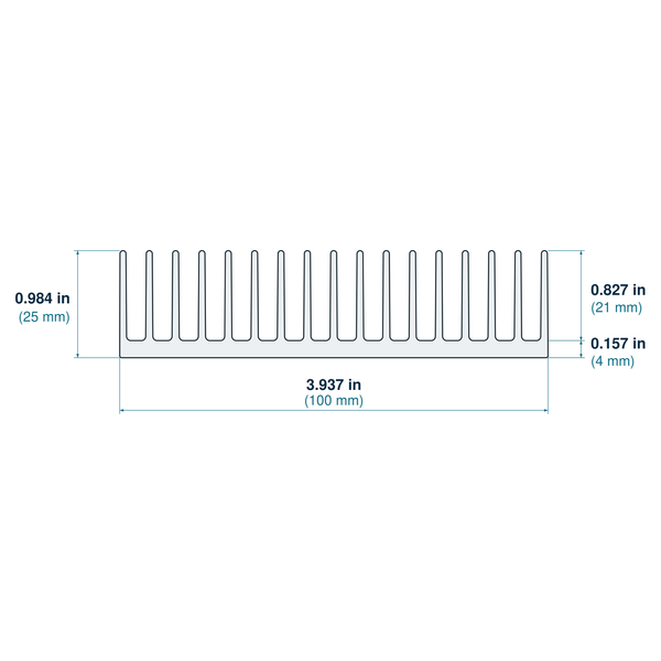 3.937'' (100mm) Wide Heatsink (100AS)