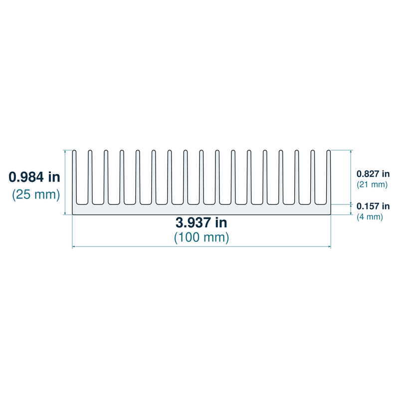 3.937'' (100mm) Wide Heatsink (100AS)