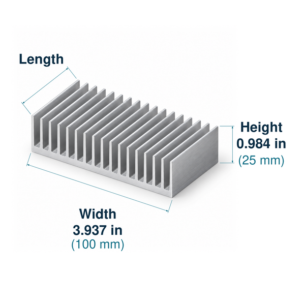 3.937'' (100mm) Wide Heatsink (100AS)
