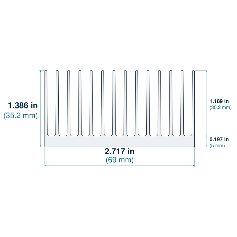2.717'' (69mm) Wide Heatsink (1051AS)