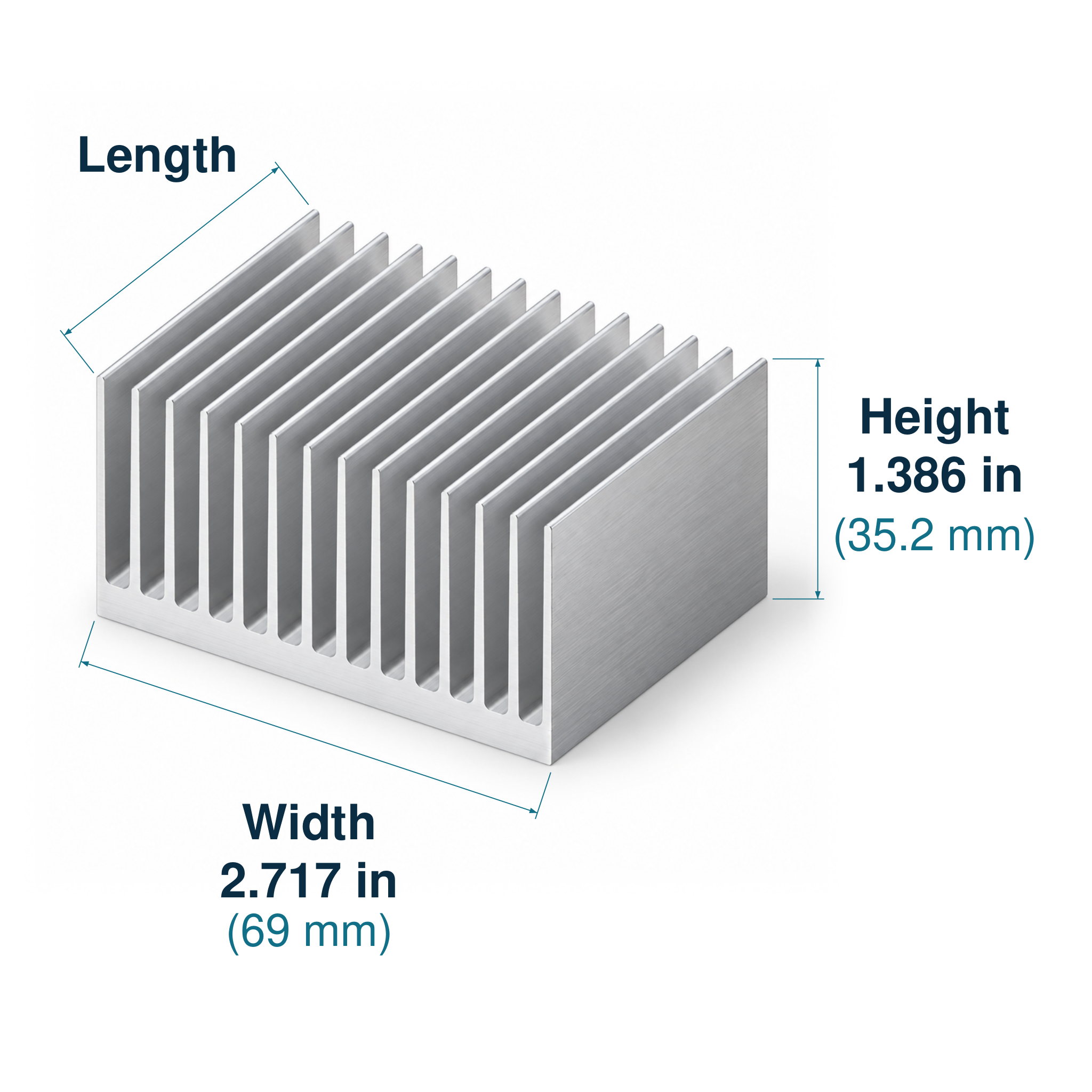 2.717'' (69mm) Wide Heatsink (1051AS) – HEATSINKONLINE
