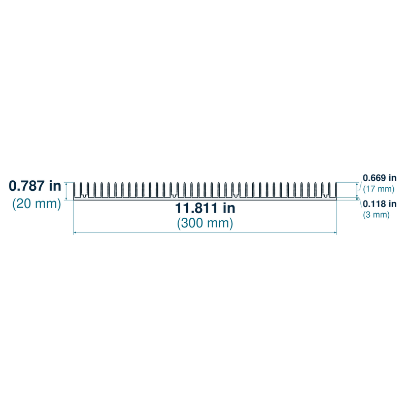 11.811'' (300mm) Wide Heatsink (1064AS)
