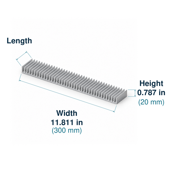 11.811'' (300mm) Wide Heatsink (1064AS)