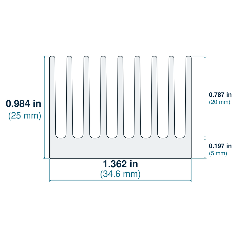 1.362'' (34.6mm) Wide Heatsink (1135AS)