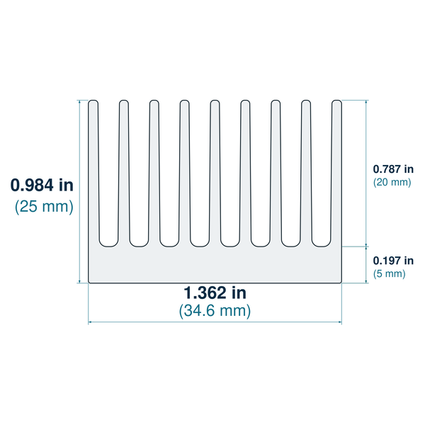 1.362'' (34.6mm) Wide Heatsink (1135AS)