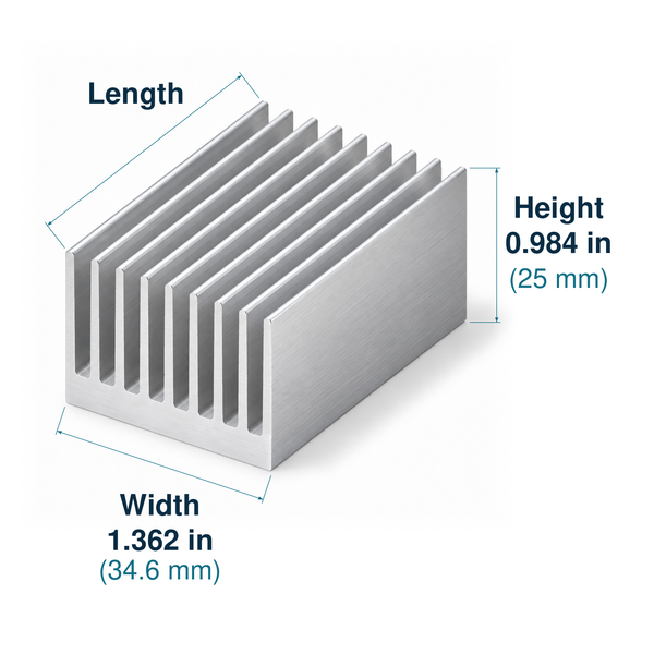 1.362'' (34.6mm) Wide Heatsink (1135AS)