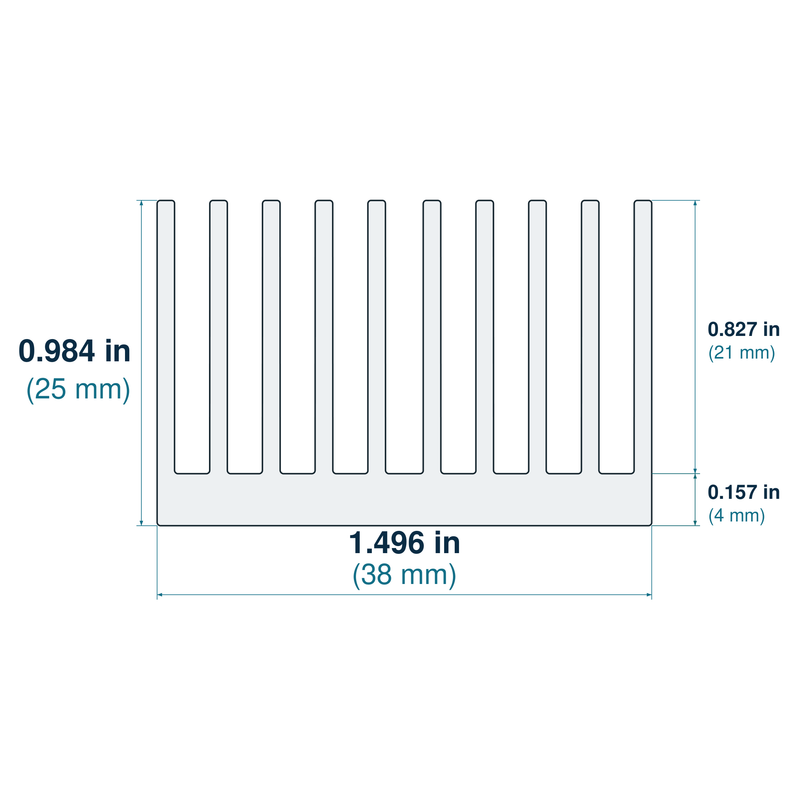 1.496'' (38mm) Wide Heatsink (1151AS)
