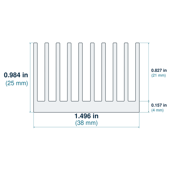 1.496'' (38mm) Wide Heatsink (1151AS)
