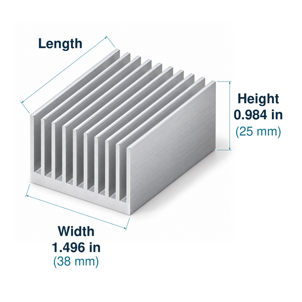 1.496'' (38mm) Wide Heatsink (1151AS)