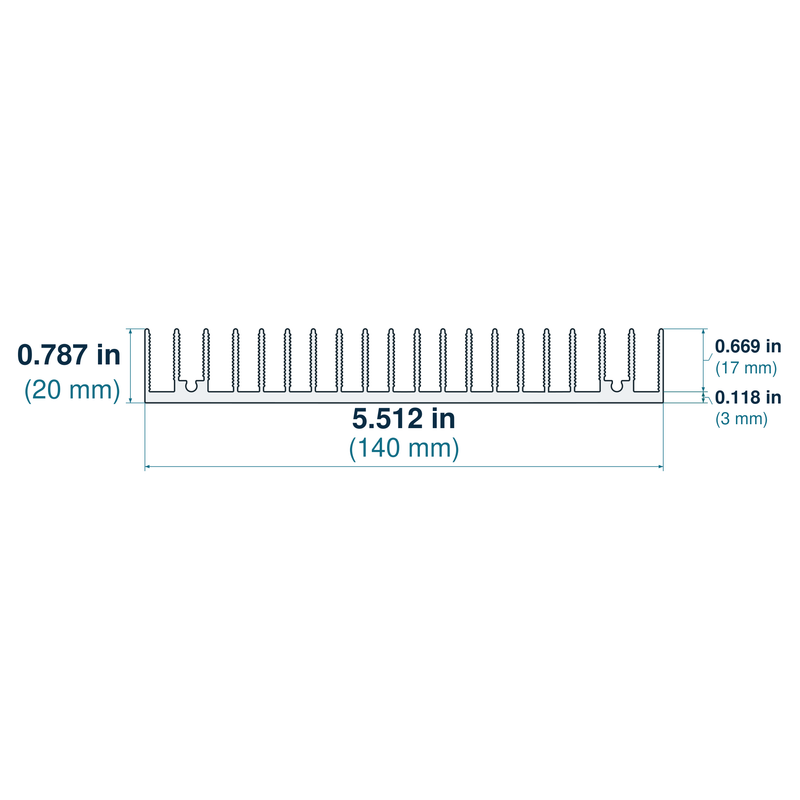 5.512'' (140mm) Wide Heatsink (1164AS)
