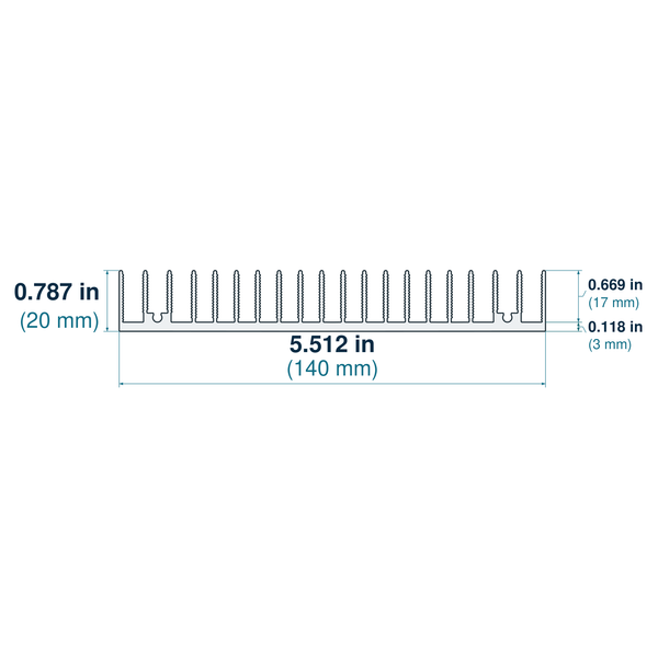 5.512'' (140mm) Wide Heatsink (1164AS)