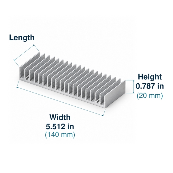 5.512'' (140mm) Wide Heatsink (1164AS)