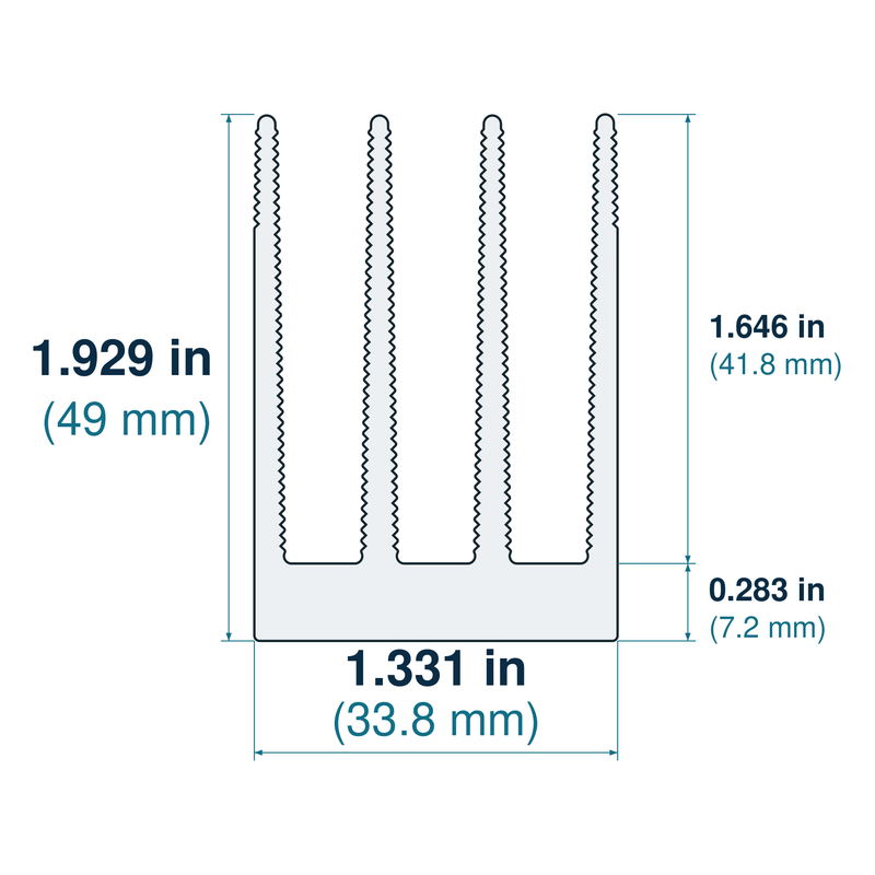 1.331'' (33.8mm) Wide Heatsink (1551AS)