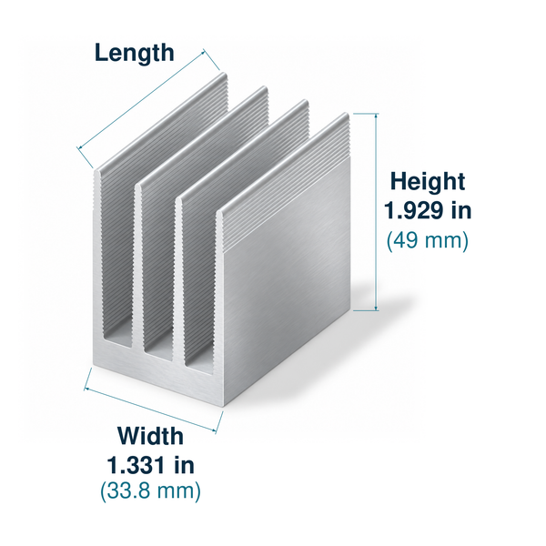 1.331'' (33.8mm) Wide Heatsink (1551AS)