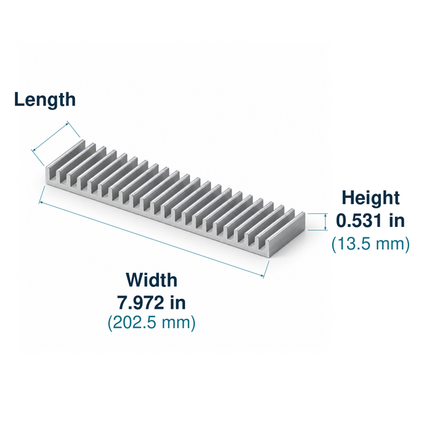 7.972'' (202.5mm) Wide Heatsink (161AS)