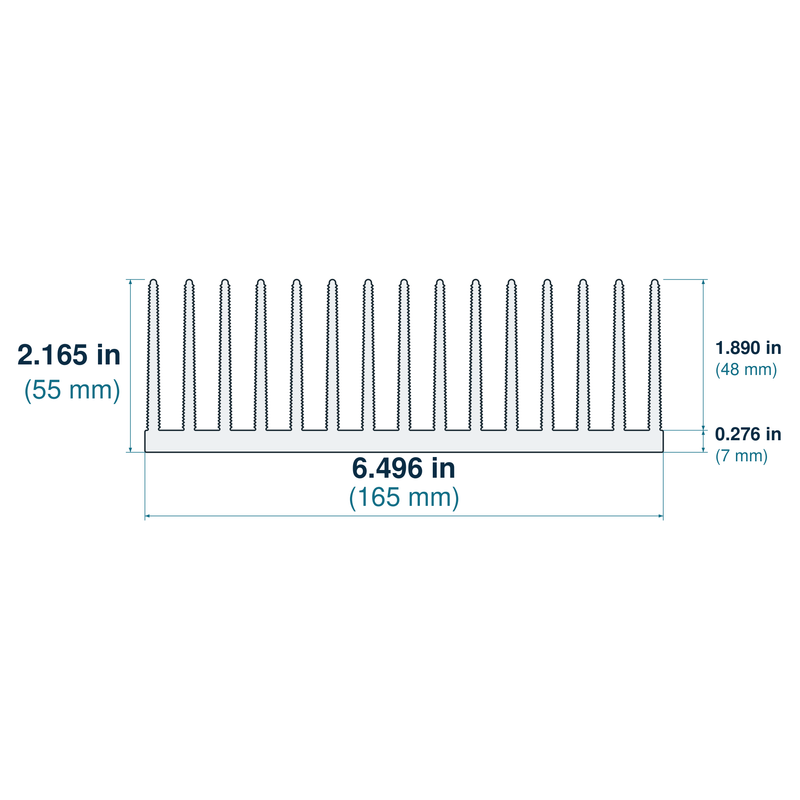 6.496'' (165mm) Wide Heatsink (165AS)