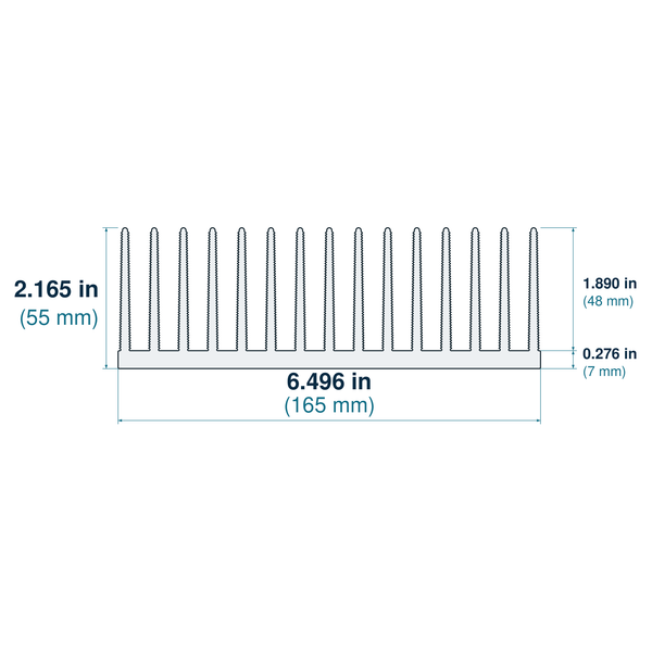 6.496'' (165mm) Wide Heatsink (165AS)
