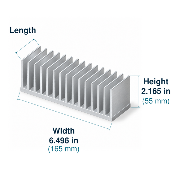 6.496'' (165mm) Wide Heatsink (165AS)