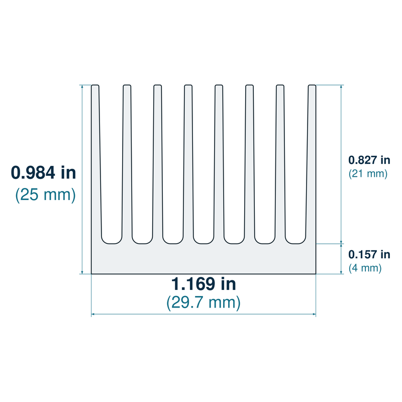 1.169'' (29.7mm) Wide Heatsink (1651AS)