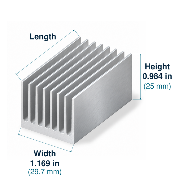 1.169'' (29.7mm) Wide Heatsink (1651AS)