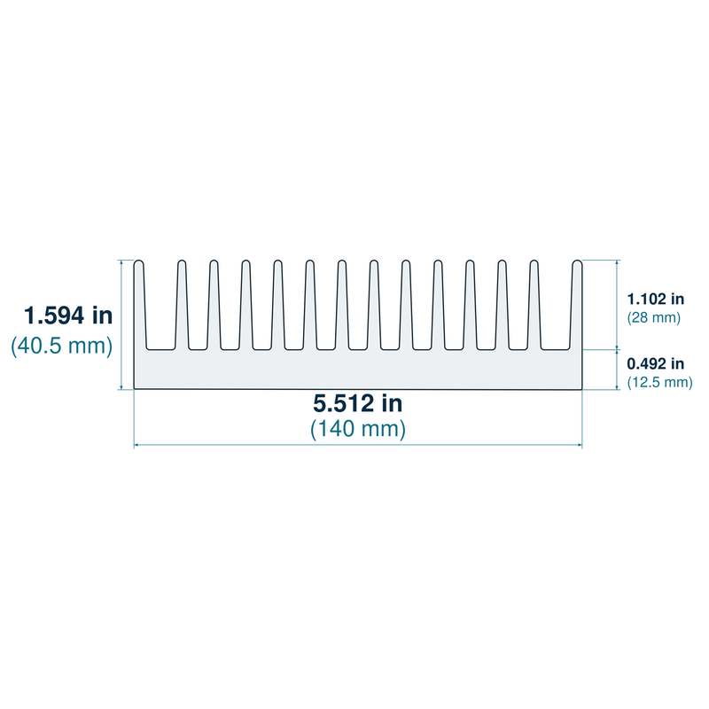 5.512'' (140mm) Wide Heatsink (166AS)