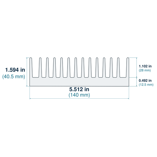 5.512'' (140mm) Wide Heatsink (166AS)