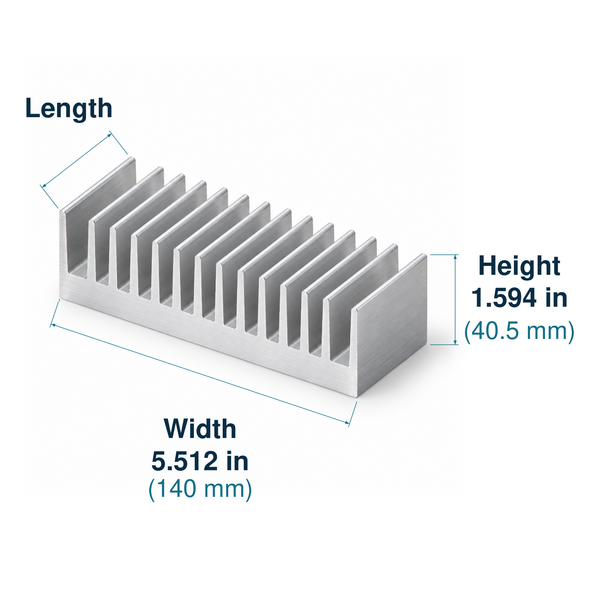 5.512'' (140mm) Wide Heatsink (166AS)