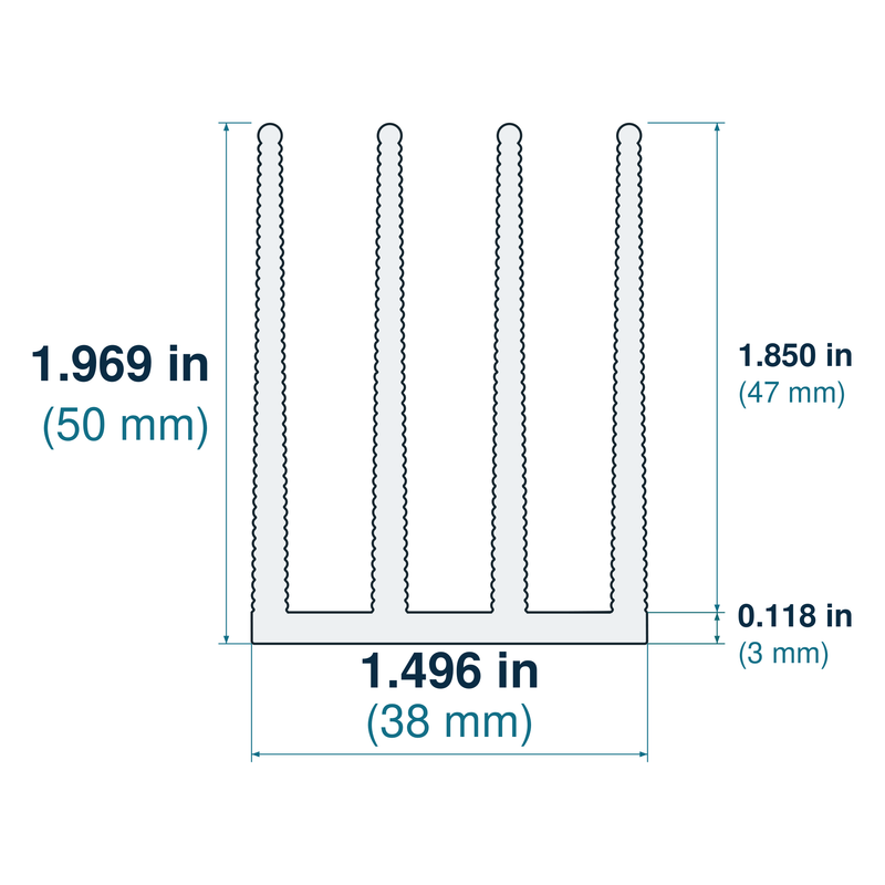 1.496'' (38mm) Wide Heatsink (1661AS)