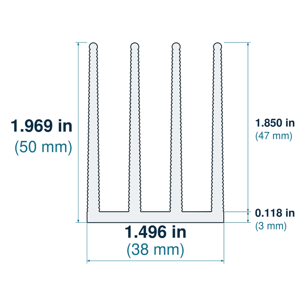 1.496'' (38mm) Wide Heatsink (1661AS)