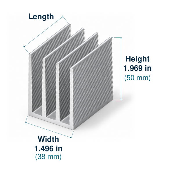 1.496'' (38mm) Wide Heatsink (1661AS)
