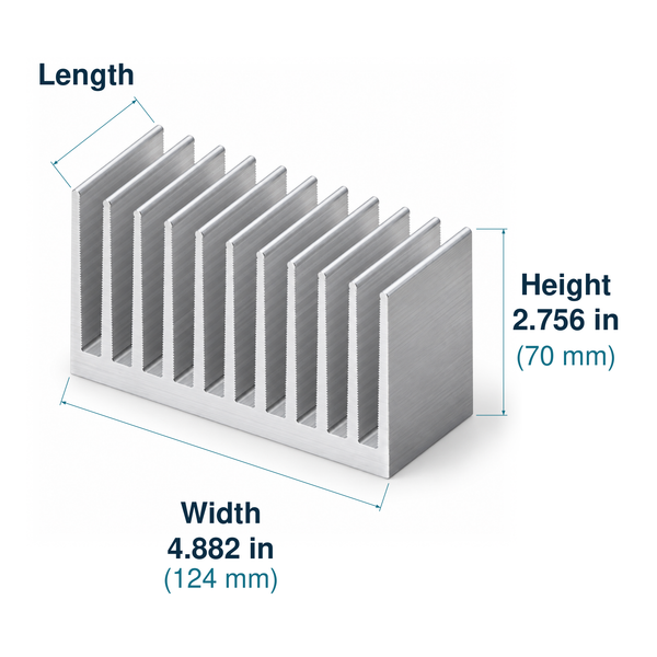 4.882'' (124mm) Wide Heatsink (167AS)