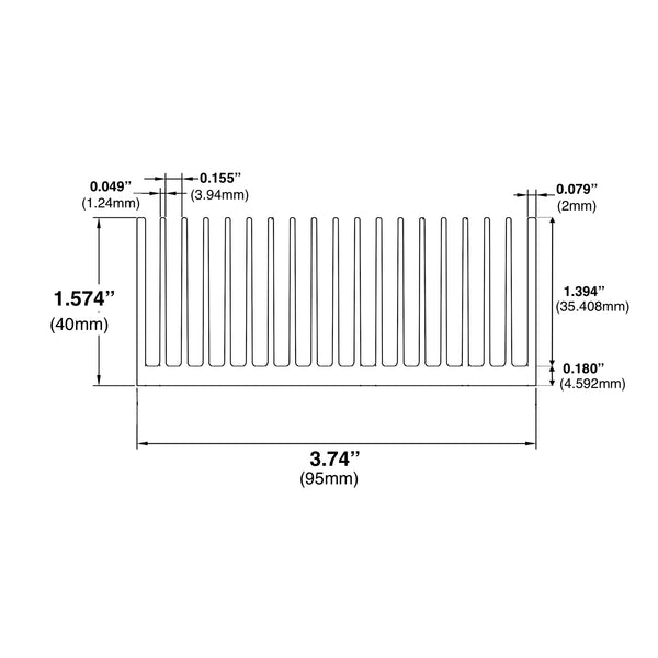 3.74'' (95mm) Wide Heatsink (195AS)