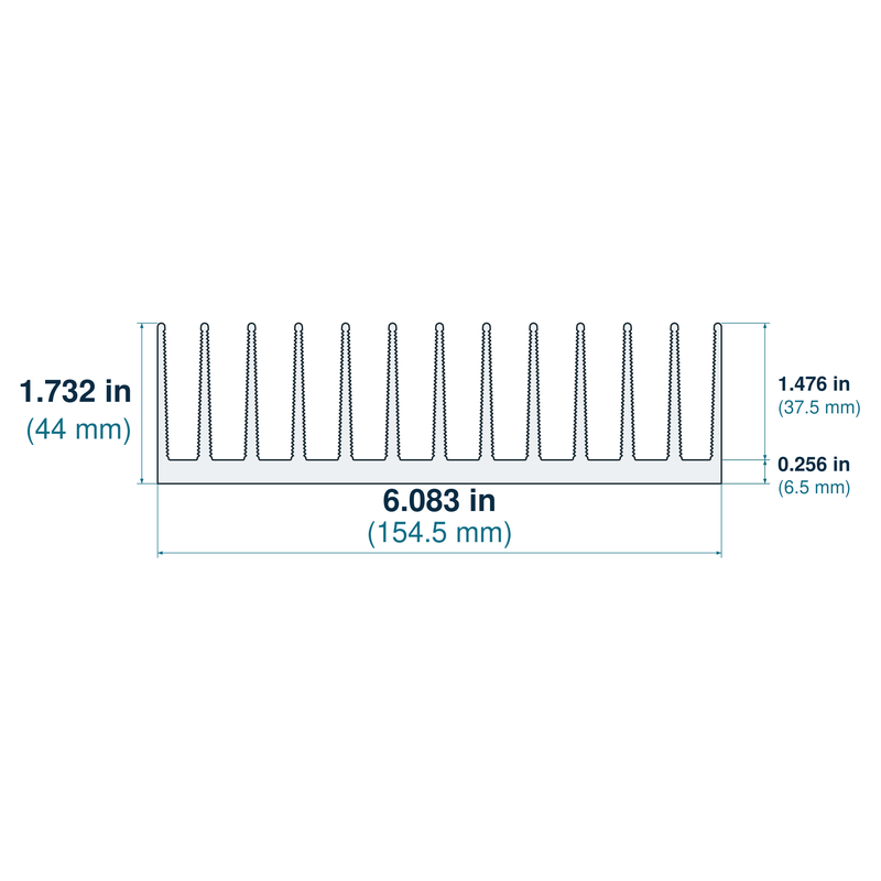 6.083'' (154.5mm) Wide Heatsink (1960AS)