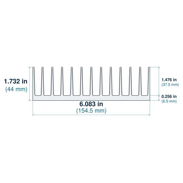 6.083'' (154.5mm) Wide Heatsink (1960AS)