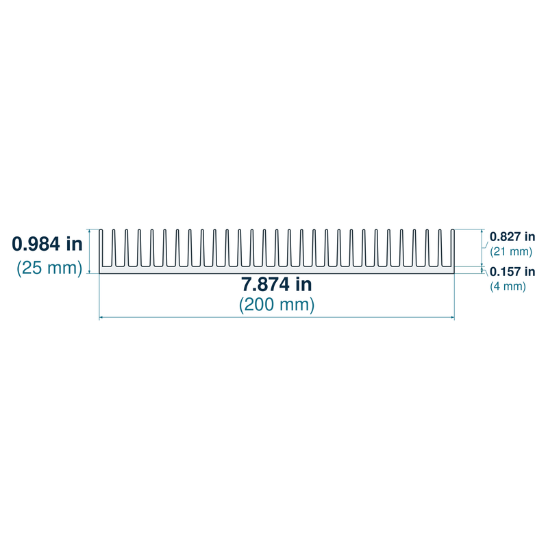 7.874'' (200mm) Wide Heatsink (200AS)