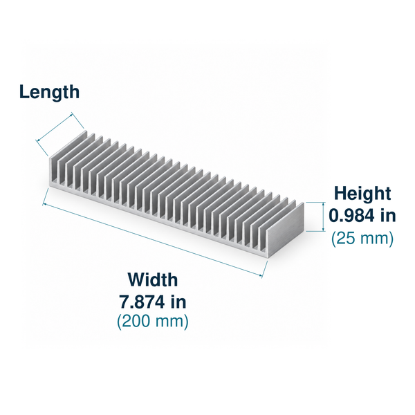 7.874'' (200mm) Wide Heatsink (200AS)